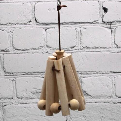 Wooden Leather Rope Bite Small Pet Parrot Supplies Bird Toy String Wooden Wheel String Toy Molars Pet Accessories