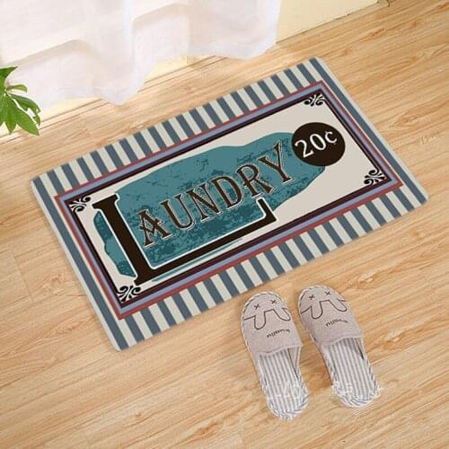 Home Decor Entrance Doormat Laundry Words Balcony Bedroom Rugs Bathroom Kithchen Long Arae Rug Non-Slip Living Room Carpets