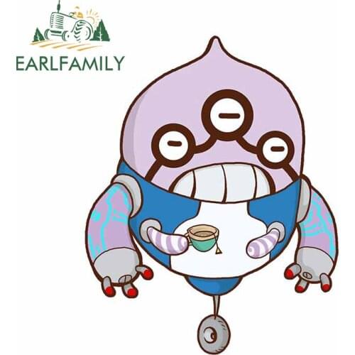 EARLFAMILY 13cm x 10.2cm For Rooibot Blue Motorcycle Car Stickers Anime Decal Vinyl Material Scratch-proof Sticker Decoration