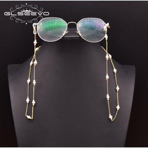 GLSEEVO New Korean Pearls Glass Bead Necklace Mask Chain Strap Hang On Neck For Women Glasses Strap Not Glasses GH0035