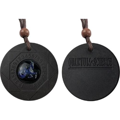 Capricorn Anti EMF Radiation 5g Protection Mens Pendant Necklace- Quantum Scalar Lava Stone Necklace Charm Jewelry for Women