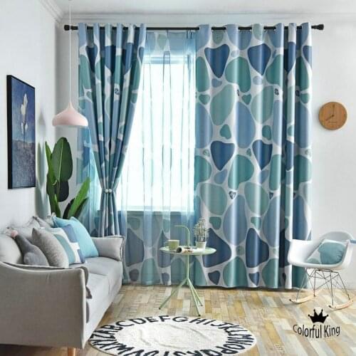 COLORFUL KING Printed Geometric Blackout Curtains Drapes Curtains For Living Room Cobblestone Modern Bedroom Kitchen Curtains