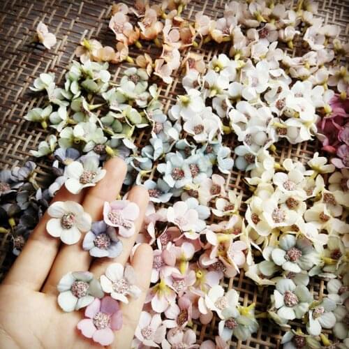 50 Pcs Diy Hand Make Peach Blossom Head Element Simulation Flowers Petal Mini Floret Adorns Floret Party Wedding Decoration