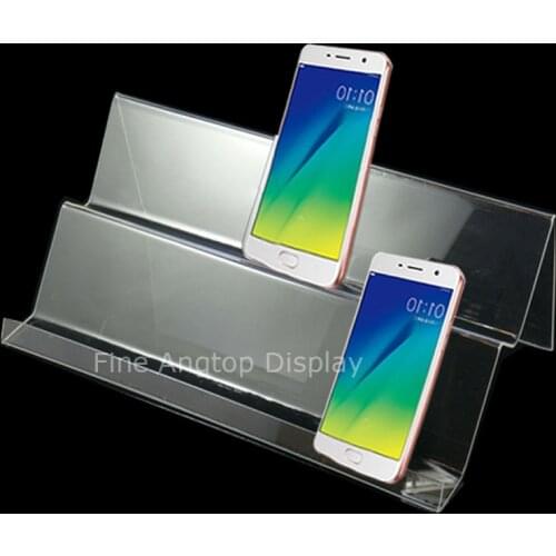 Multifunction Acrylic Cell Phone Stand Jewelry Accessories Display For Rocks Minerals Stones Opals Fossils Holder 2 Layer