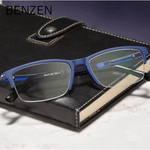 BENZEN Ultra Light TR90 Optical Glasses Frame Men Square Myopia Prescription Eyeglasses Male Half Glasses Frame 5279