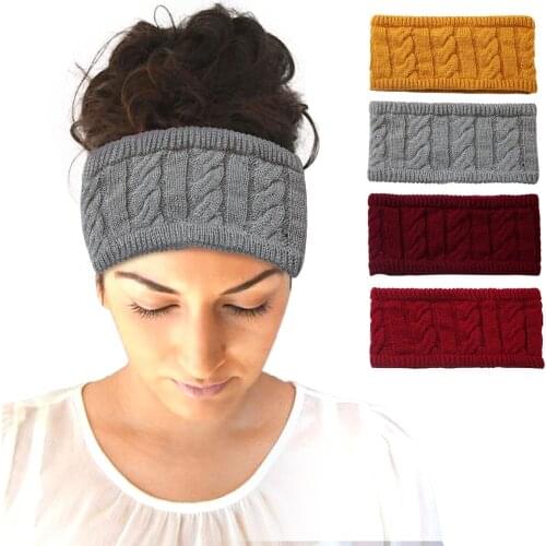 Soft Handmade Knitted Headband for Women Fashion Keep Warm Hair Accessories Female Wide Side Hair Band Headwear Birthday Gifts