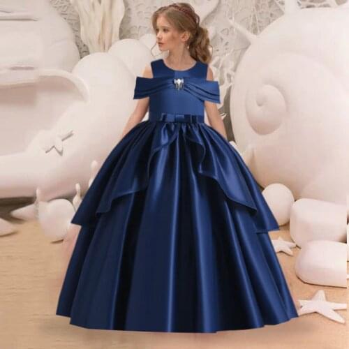 Girl Pageant Dresses First Communion Dress Kids Wedding Party Gown Birthday Party Dress Girl Lace Petal Party Long Banquet Dress