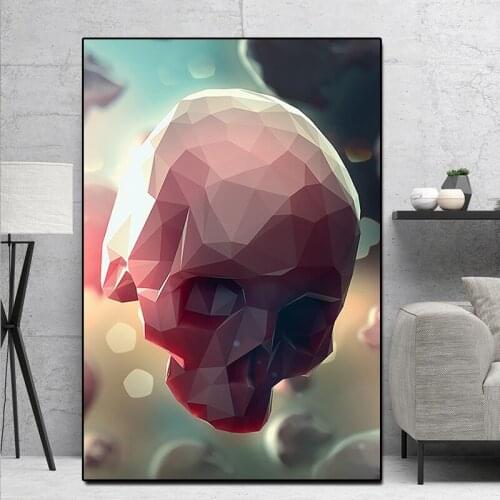 Wall decorations living room abstract Pink cut Skull posters on the wall Home Decor Canvas Painting cuadros canvas wall picture