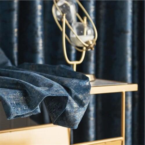 Nordic simple modern light luxury velvet drapery bronzing shading living room curtains high-end flannel new Rod pocket curtain