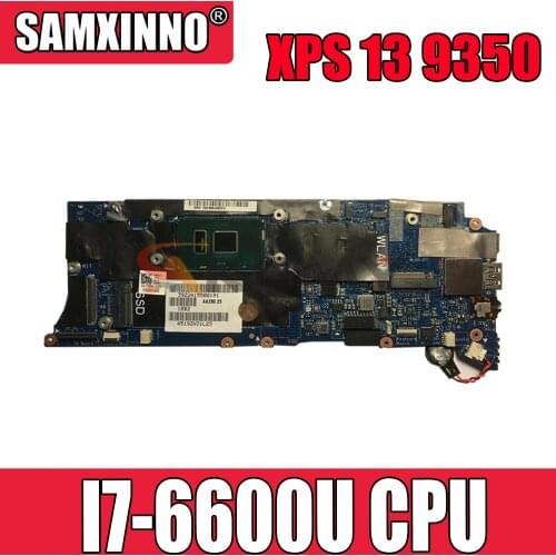 Original Laptop motherboard For DELL XPS 13 9350 I7-6600U Mainboard CN-0FK79N 0FK79N LA-C881P SR2F1 I7-6600U