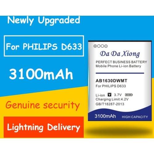 Hot Selling 3100mAh AB1630DWMT Battery for PHILIPS Xenium D633 T539 W536 W635 W6350 X2560 X2566 CTW536 E310 S307 CTS307