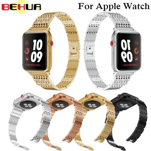 Stainless Steel Strap For Apple Watch Band with Rhinestone 38mm/42mm Smart Watch Metal Band for iWatch Series 3 2 1 Strap Belt
