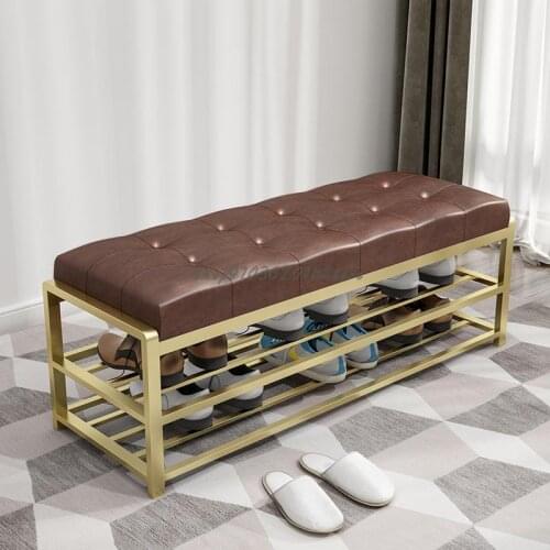 Light Luxury Shoe Changing Stool Shoe Cabinet Door To Door Shoe Changing Stool Sitting Clothing Store Shoe Rack Sofa Leather Sto
