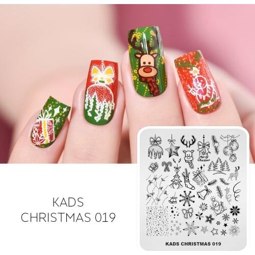 Christmas Stamping Plate Snowflake Nail Stamping Image Plate Elk Bells Pattern Nail Art Stamp Template for Printing Stencil Nail