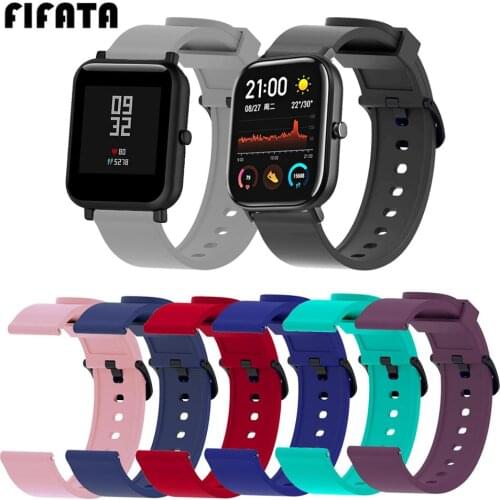 FIFATA 20MM Silicone Band For Huami Amazfit Bip Watch Band For Xiaomi Huami Amazfit GTS Smart Bracelet For Amazfit Bip Wristband