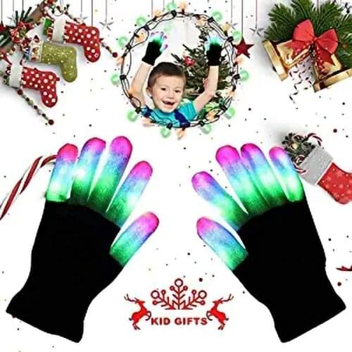 Light-Up Toys LED Flashing Magic Glove Glow In The Dark Toys Light Up Finger Tip Lighting Toys For Children