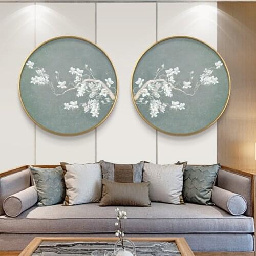 Traditional Chinese Style Magnolia Flower Wall Art Pictures Posters Prints For Living Room Home Office Canvas Paintings Decor