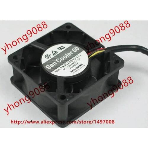 SANYO DENKI 9A0612D4D031 DC 12V 0.21A 60x60x25mm Server Cooling Fan