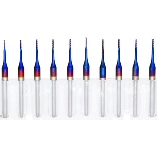 10 Pcs 0.7mm PCB Milling Bit Shank 3.175 Milmetros PCB Fresa Nano Azul Revestido Carbide End Mills