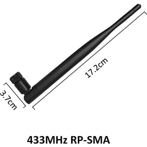 2pcs 433Mhz Antenna 5dbi GSM 433 mhz RP-SMA Connector Rubber waterproof Lorawan antenna+ IPX to SMA Male Extension Pigtail Cable