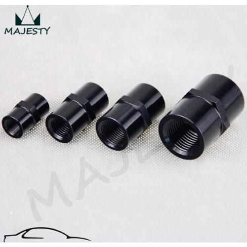 2PCS ALUMINUM FEMALE 3/8" NPT PIPE PIPING COUPLER ANODIZED FITTING ADAPTER Black