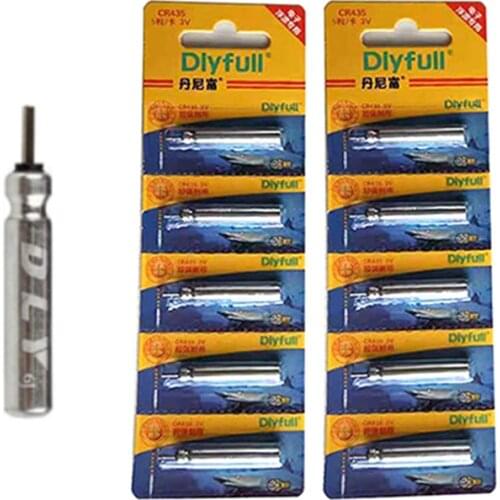 20pcs/lot CR435 LED Fishing Float Accessories Fishing Tools Batteries Fishing Float 3V Night Light Lithium Pin Cells A034