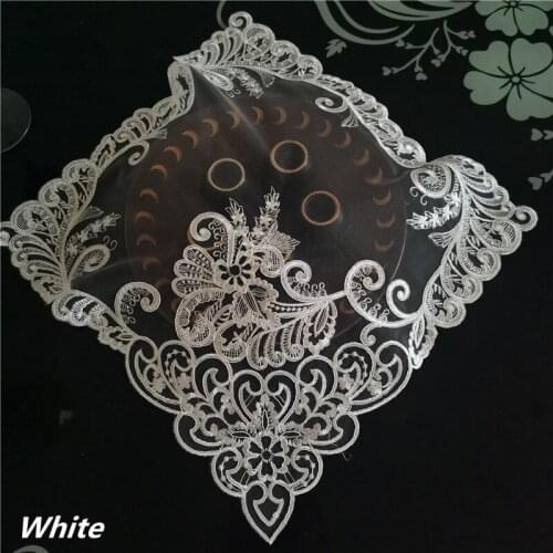 2021 Lace Embroidery Square European Table Mat Computer Phone Wall Cabinet Cover Cloth Kitchen Placemat Vase Cushion Decoration