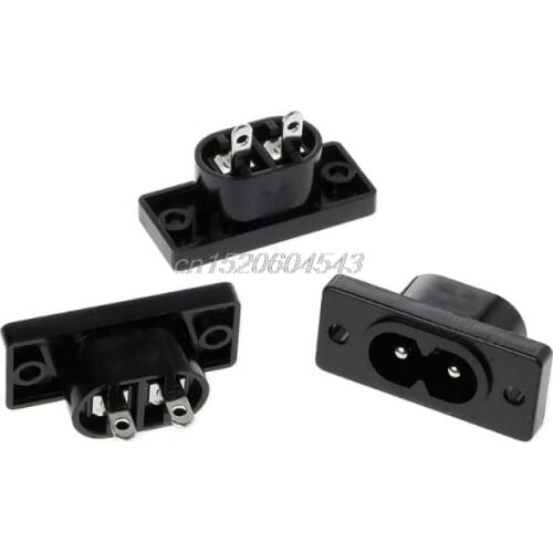 5 Pcs IEC320 C8 2 Terminal Power Plug Inlet Socket AC 250V 2.5A S26 Wholesale&DropShip