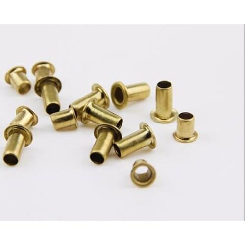 500/1000pcs M1.3*3.5mm Brass Eyelet Rivet Nut Copper Through Hole Rivets Hollow Grommet
