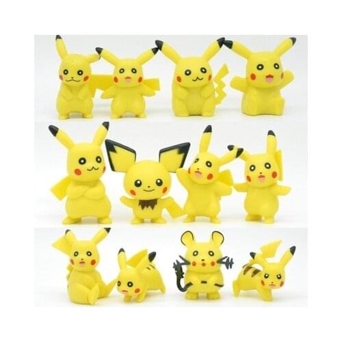 6/12/18 Pcs Pokemon Pikachu Figures Dolls Toys Kawaii Yellow Elf Pokemon Anime Pocket Monster Model Toy Kid Xmas Gift Cake Decor