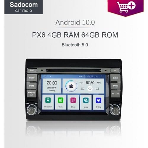 7" PX6 2 din Android 10.0 Car DVD player 6 Core 64GB ROM 4GB navigation autoradio car radio For Fiat BRAVO 2007-2009 2011 2012