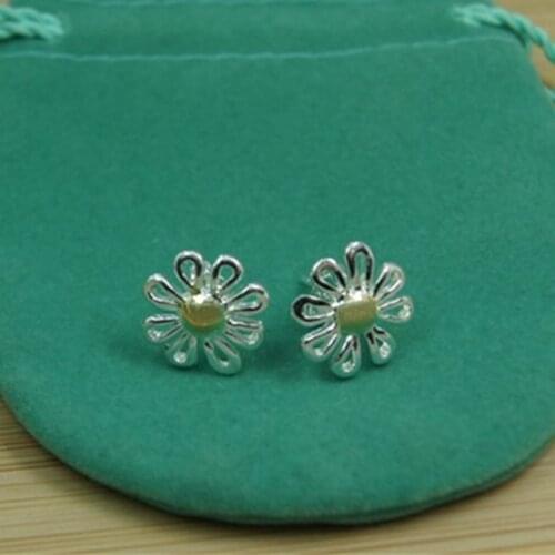 925 Sterling Silver Flowers Stud Earring For Women Fashion Jewelry Valentines Day Gifts Wholesale