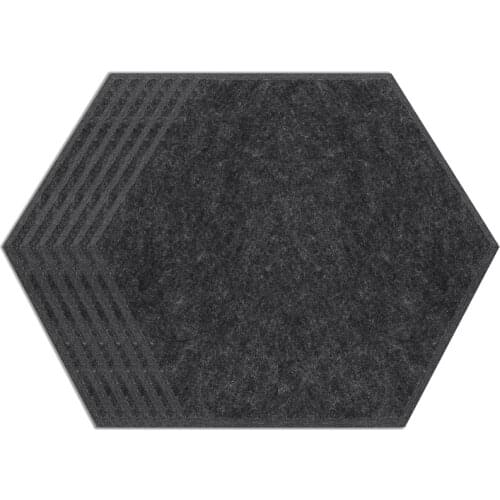 Promotion! Hexagon Acoustic Panels Art Decor Sound Proof Padding Wall Tiles, Beveled Edge, 12inch x 14inch x 0.4inch, 6 Pack