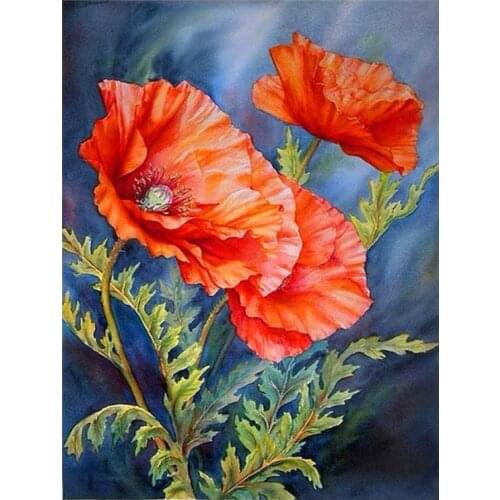 Diy poppy diamond painting flowers rhinestone embroidery picture mosaic stickers decor diamond dot tapestry posters wall papers