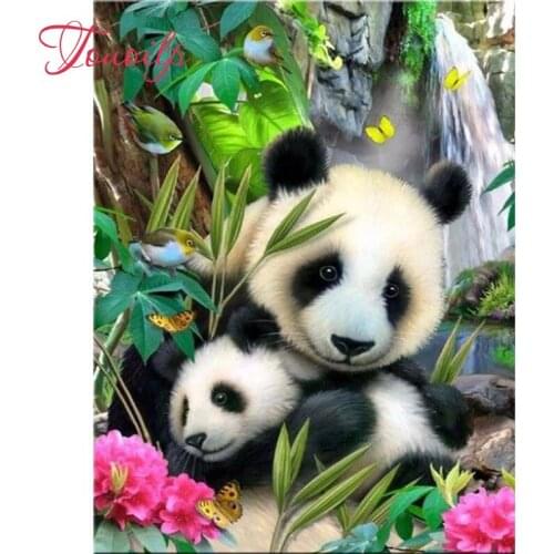 RAnimals mother love mosaic crafts diy diamond painting cross stitch panda esin rhinestones full square&round diamond embroidery
