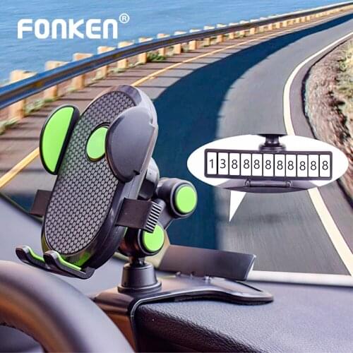 360 Degree Rotation Car Phone Holder Mobile Phone Holder Stand in Car For iPhone 11 XS X XR GPS Mount Support with Parking Cards