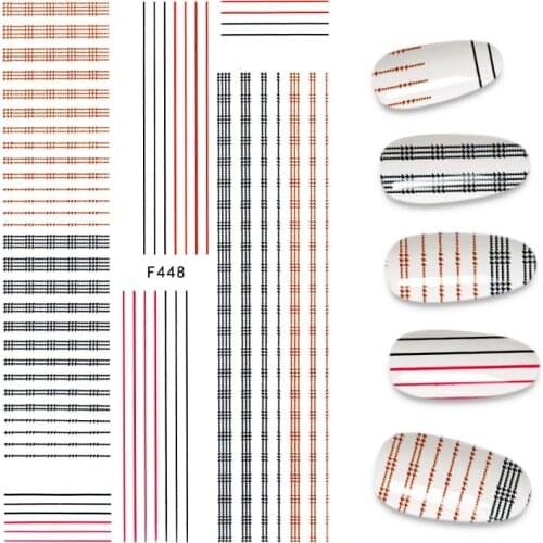 Letters Adhesive 3D Nail Sticker Foil Decals For Nails Sticker Art Geometry Nail Art Decorations Designs Tool