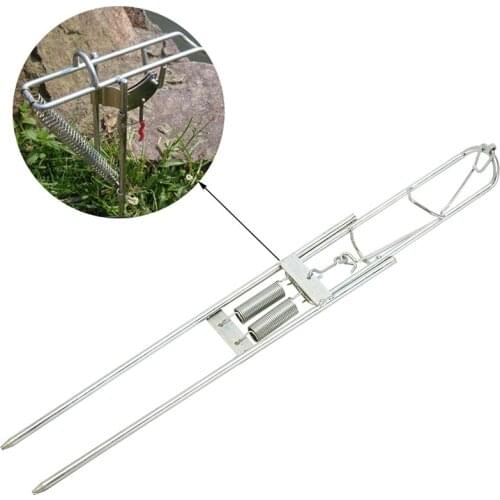 Fishing rod holder automatic tip-up hook setter fishing rack stainless steel
