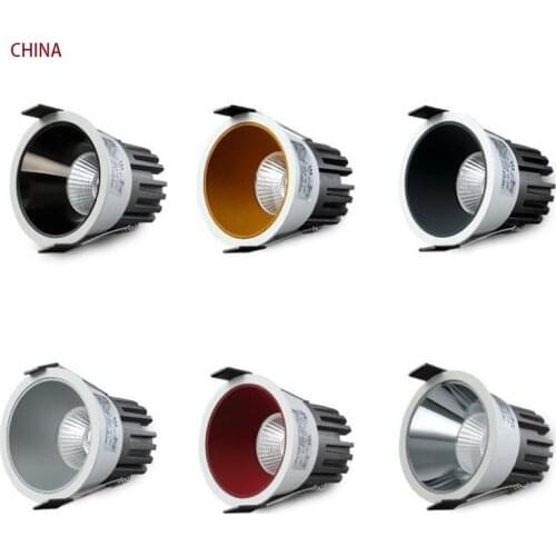 Dimmable Recessed Anti Glare COB LED Downlights9W/12W/15W LED Ceiling Spot Lights AC85~265V Background Lamps Indoor simpl dimmer