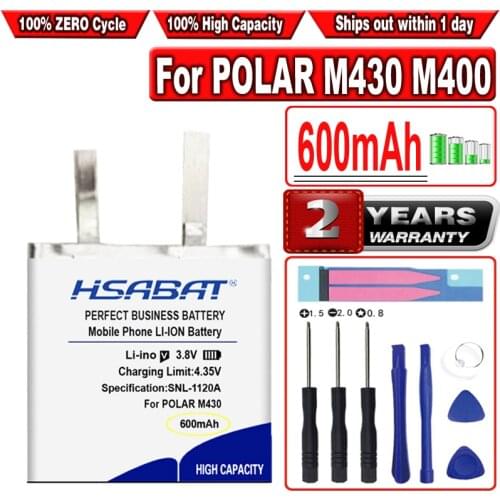 HSABAT 300mAh Battery for POLAR M430 M400 GPS Sports Watch New Li-Polymer Rechargeable Accumulator Replacement