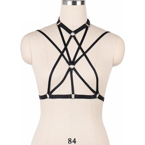 JLX.HARNESS Body Cage Bra Pole Dance Bridal Garters Harness Bra Crop Top Bondage Harness Lingerie Women Exotic Bodysuit O0158