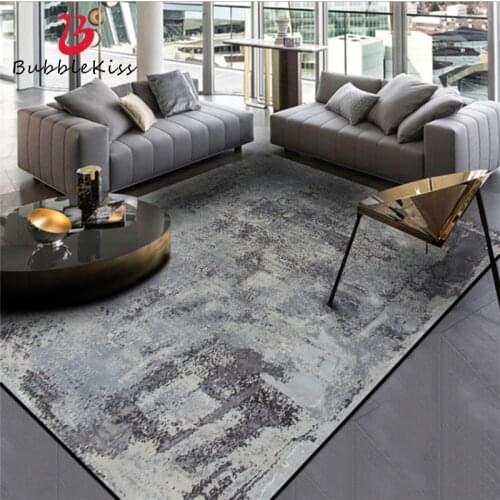 Bubble Kiss Chinese Abstract Gray Pattern Crystal Velvet Carpets For Living Room Table Chair Soft Floor Rugs Non-slip Floor Mat