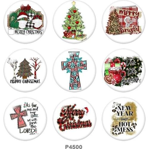 CROSS Christmas TREE 12mm/18mm/20mm/25mm/30mm Round glass cabochon flat back Making findings snap button jewelry P4500