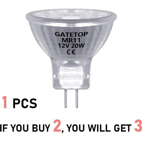 Buy 2 Get 3)Spotlight Halogen Lamp MR11 20W AC/DC 12V 1PCS Energy Saving GU4 Hot Size Buy 2 Get 1 Free