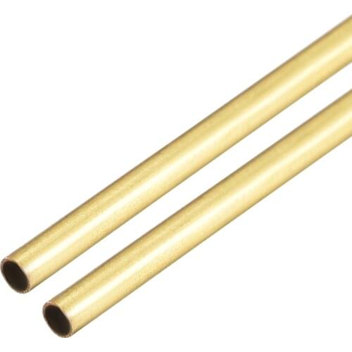 Uxcell Brass Round Tube 300mm Length 2mm OD 0.2mm Wall Thickness Seamless Straight Pipe Tubing 2 Pcs