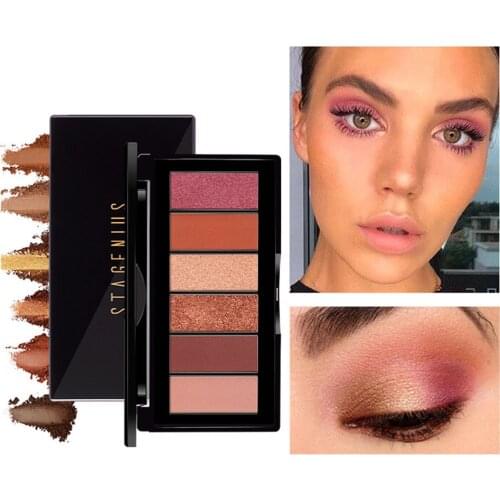 6 Colors Matte Shimmer Eye Shadow Makeup Rose Cherry Bloss Palette Pigment Waterproof Balm Profesional Make Up Eyeshadow Pallete