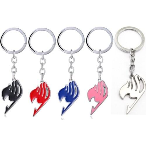 Fashion Fairy Tail Keychain Animal Key Chain Hollow Enamel Pendant Keyring Naz and Lucy Cosplay Jewelry Chaveiros Men Women