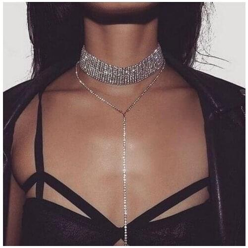 New Arrival Fashion Super Flash Rhinestone Neck Chain Bridal Necklace/Dress Accessory/Fashion Jewelry 241