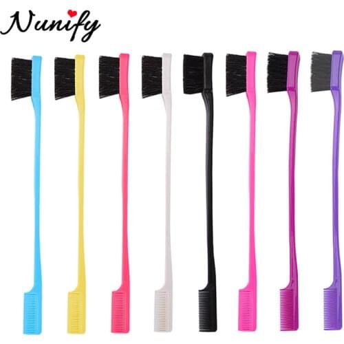 Nunify New Hot Selling High Quality Eyebrow Eyelash Double Sided Edge Control Hair Comb Hair Styling Hair Brush Mini Hair Brush
