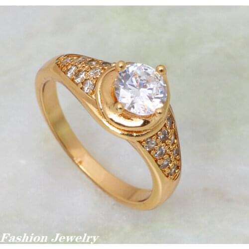 Engagement wedding rings White Topsz Gold Plating Fashion jewelry rings size 5.5 6.5 7.5 AR316